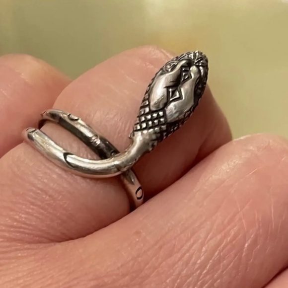 Stunning Vintage Mexico Snake Sterling Silver Ring With Fully Hallmarks - Picture 7 of 8